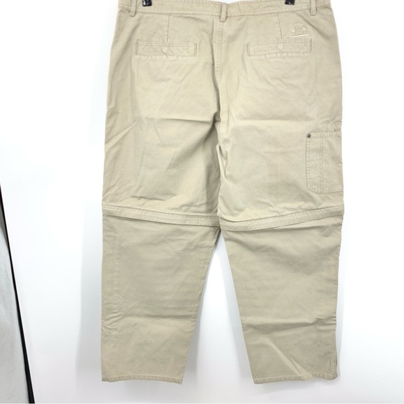 Sorel Men Size 42 x 30 Pants Beige Cotton Canvas Convertible Work Zip Off Shorts - Picture 5 of 7